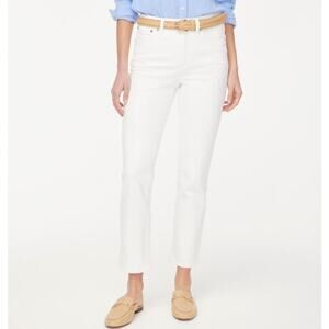 J.Crew Essential Straight Jean Womens Size 24 Petite White Denim All-Day Stretch